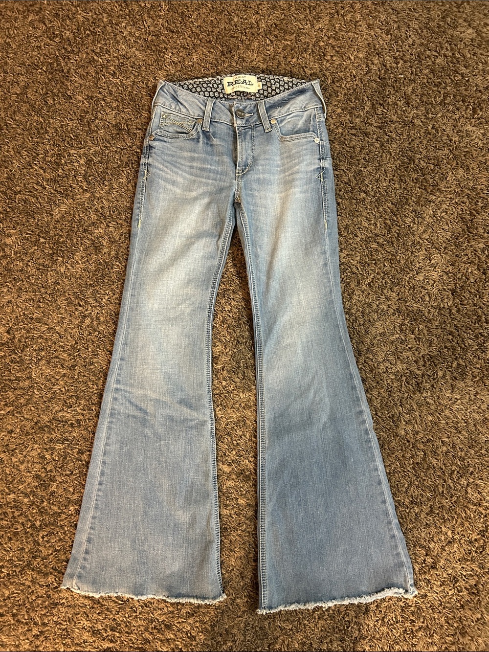 Ariat Light Blue Flare Jeans - Mid Rise Wide Leg